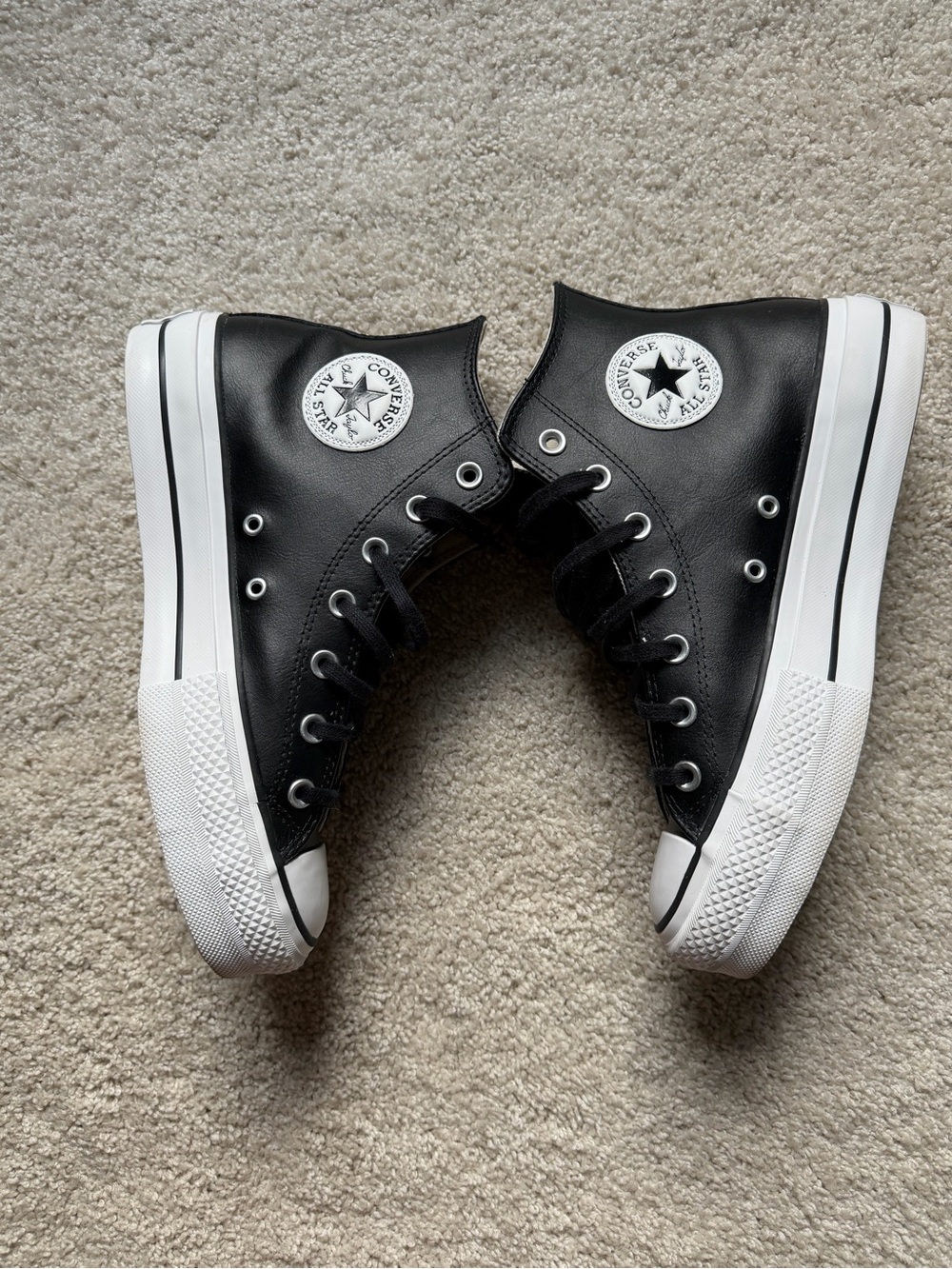 Converse Black High Top All Star Sneakers with White Sole